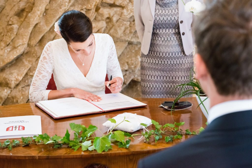 Hochzeit Schloss Matsee Unterschrift