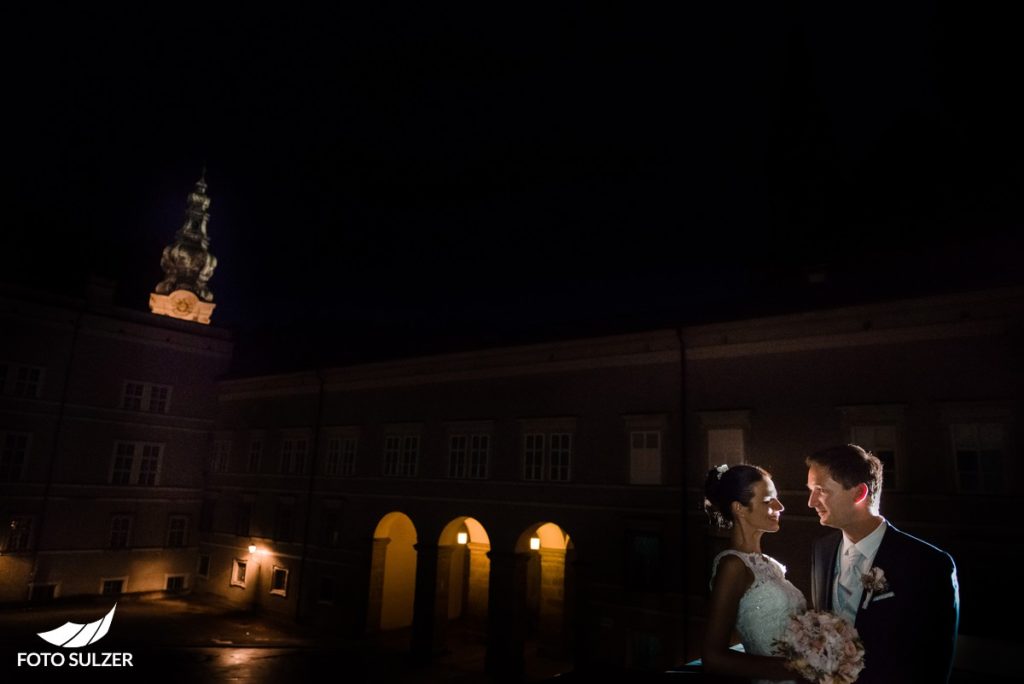 Hochzeit Salzburg St. Peter bei Nacht